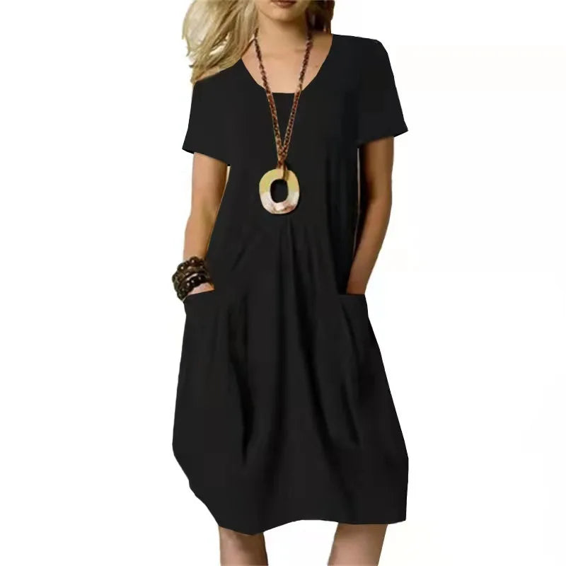 Vestido Curto Feminino Algodão Linho Casual Diário - Dany