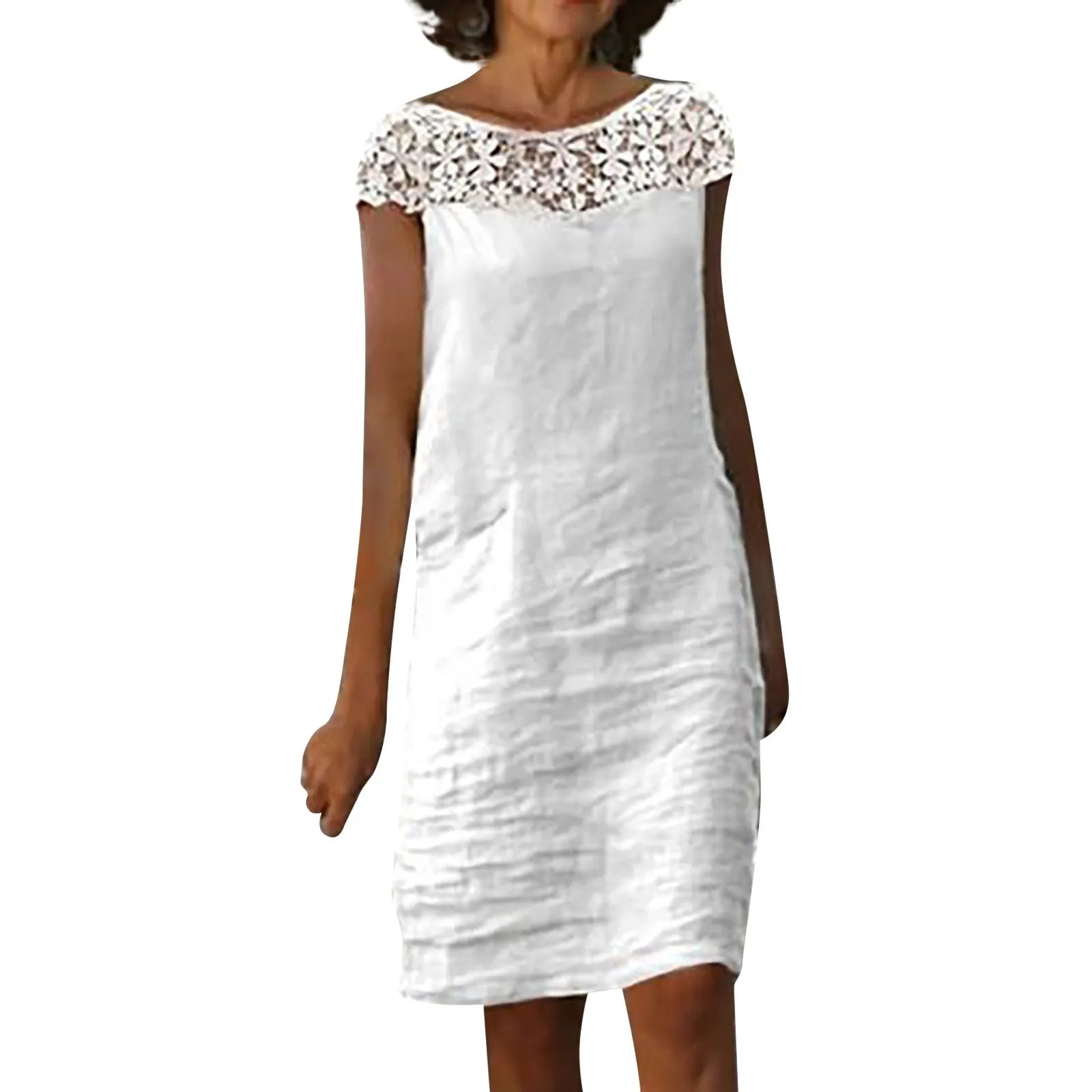 Vestido Curto Feminino Branco Decote Vazado - Carol