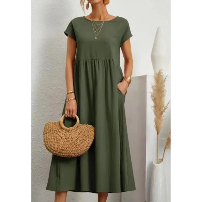 Vestido Curto Feminino Casual Solto Elegante - Adriana