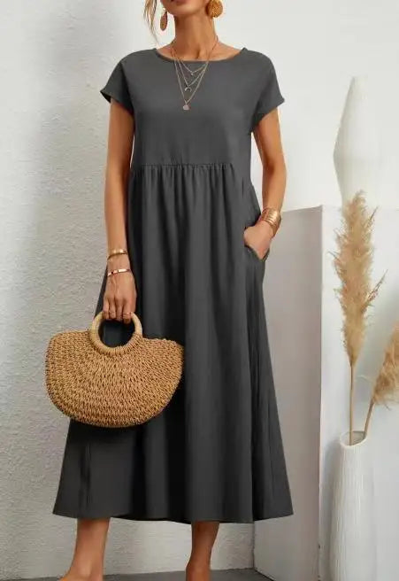 Vestido Curto Feminino Casual Solto Elegante - Adriana