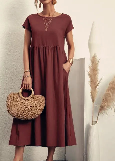Vestido Curto Feminino Casual Solto Elegante - Adriana