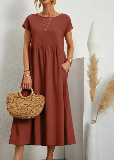 Vestido Curto Feminino Casual Solto Elegante - Adriana