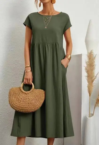 Vestido Curto Feminino Casual Solto Elegante - Adriana