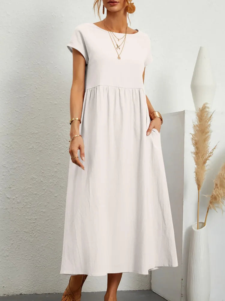 Vestido Curto Feminino Casual Solto Elegante - Adriana