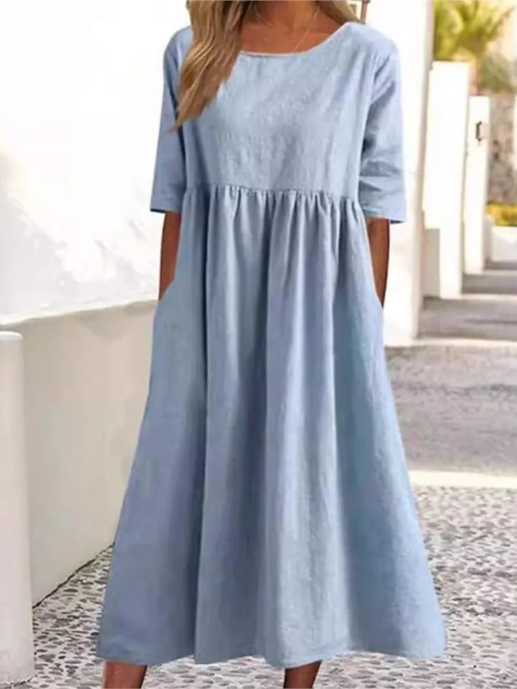 Vestido Curto Feminino Casual Solto Elegante - Tamanhos P ao 5XG - Josy 