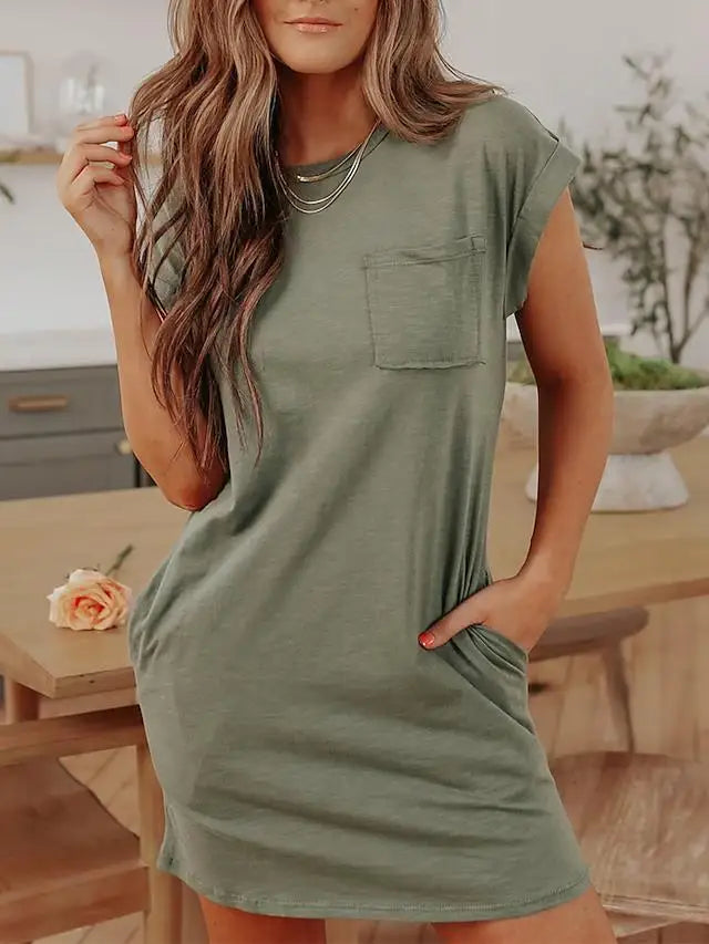 Vestido Curto Feminino Casual Solto T-shirt - Denisse 