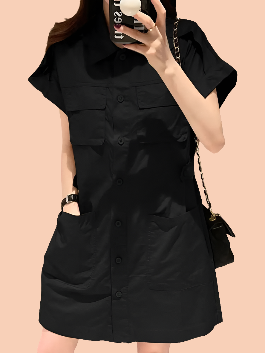 Vestido Curto Feminino Chemise Moda Casual - Laura