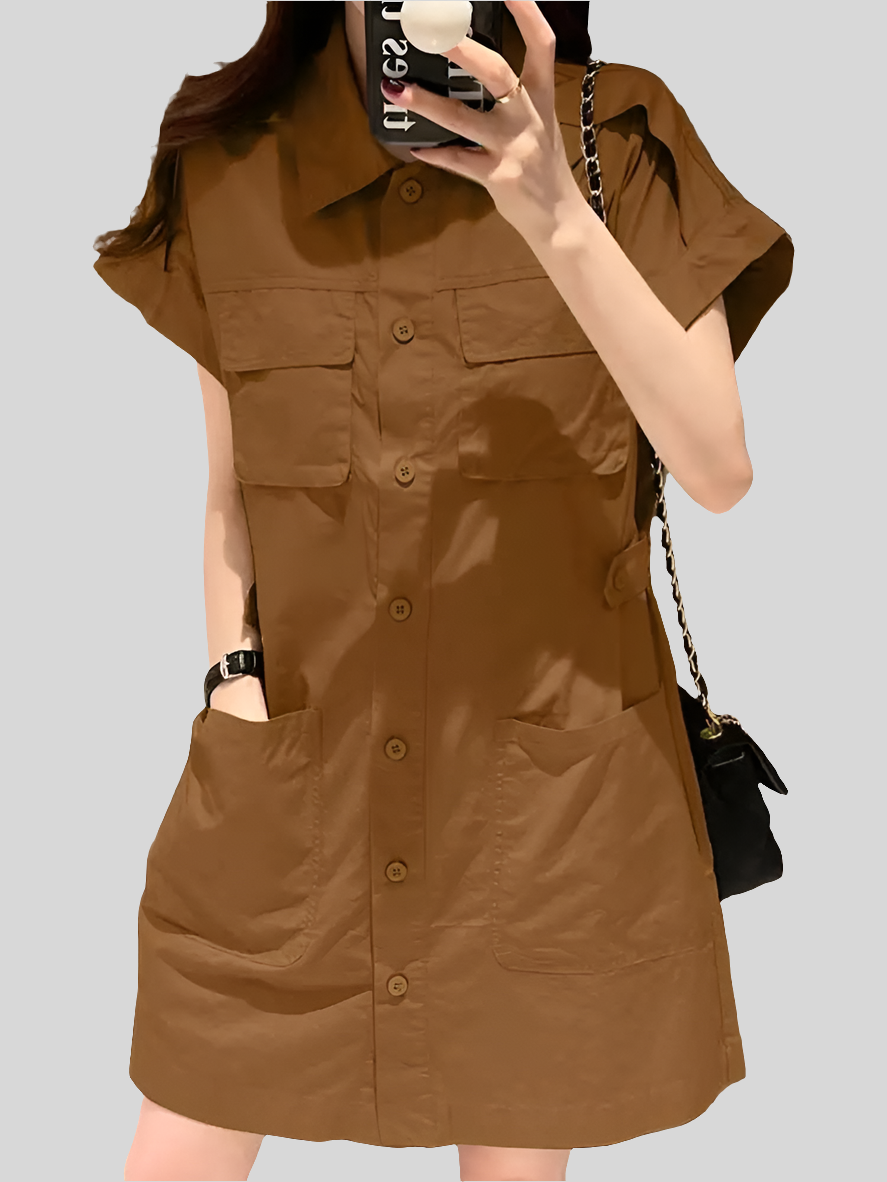 Vestido Curto Feminino Chemise Moda Casual - Laura