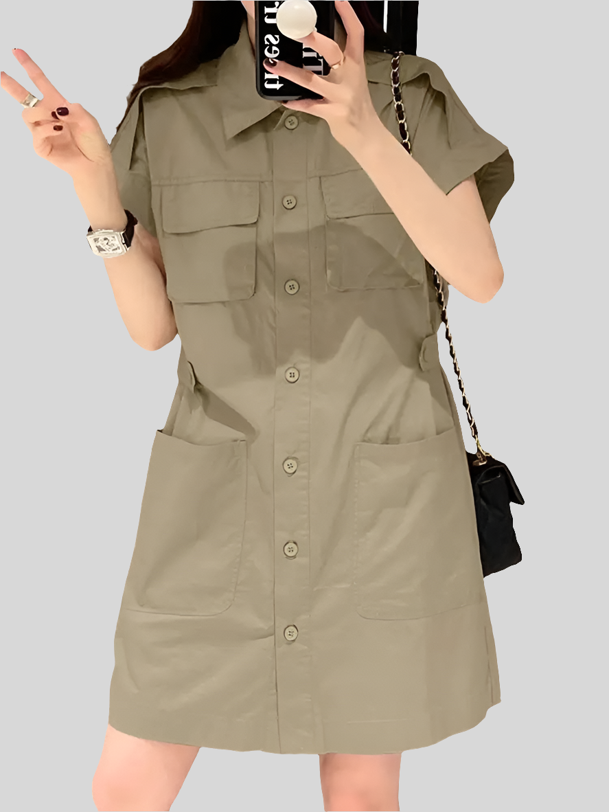 Vestido Curto Feminino Chemise Moda Casual - Laura