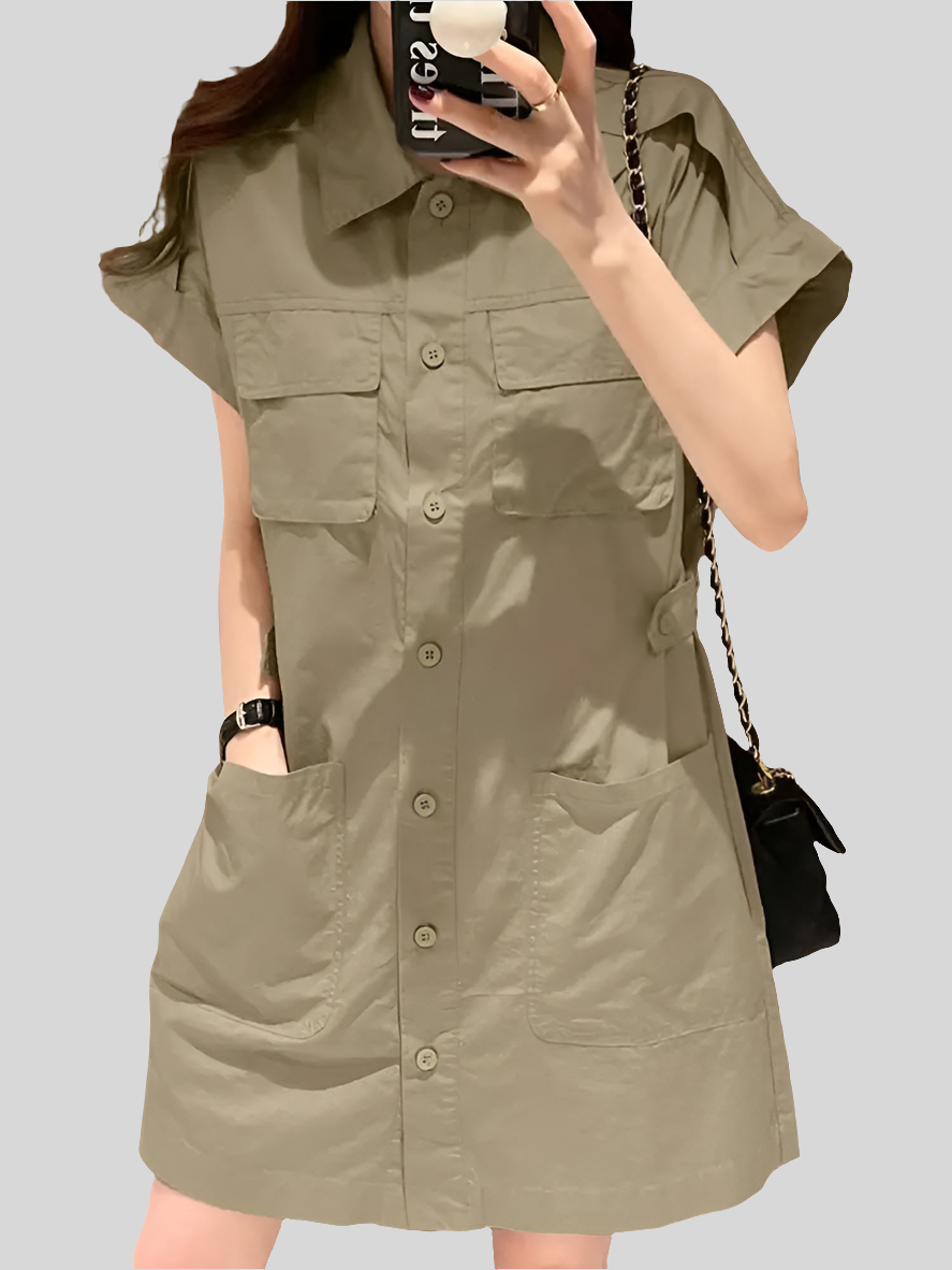 Vestido Curto Feminino Chemise Moda Casual - Laura