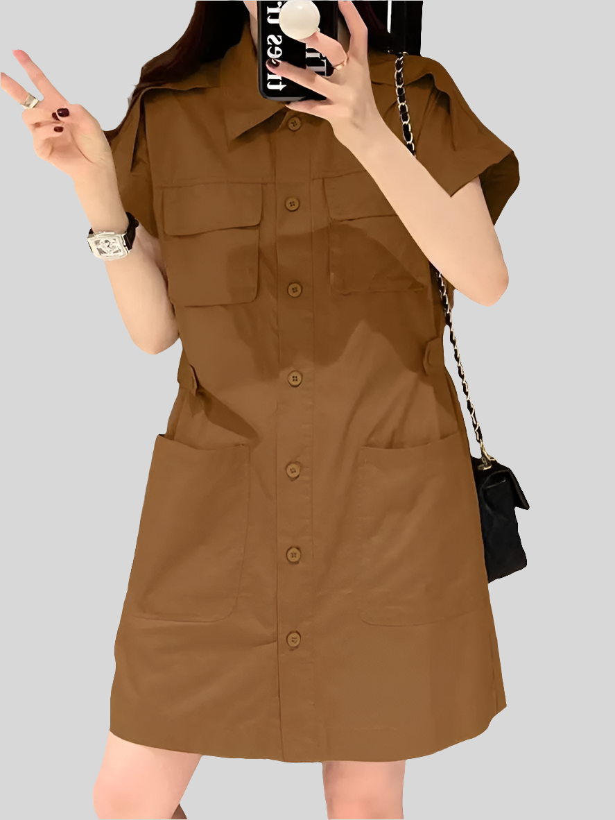 Vestido Curto Feminino Chemise Moda Casual - Laura