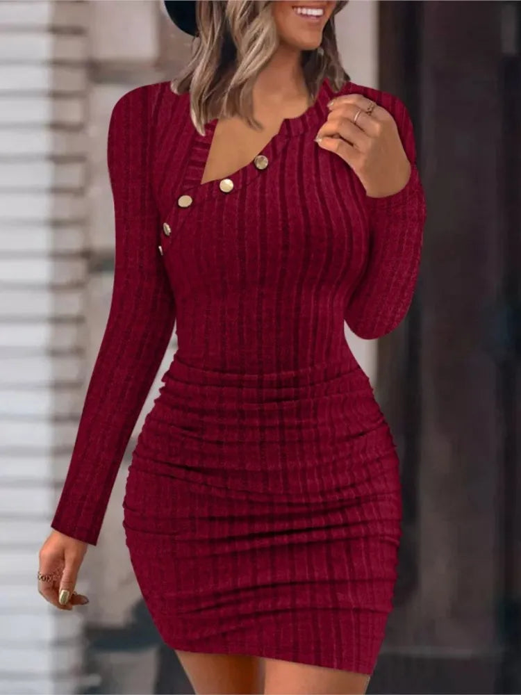Vestido Curto Feminino Decote Assimétrico Elegante Sexy - Olga