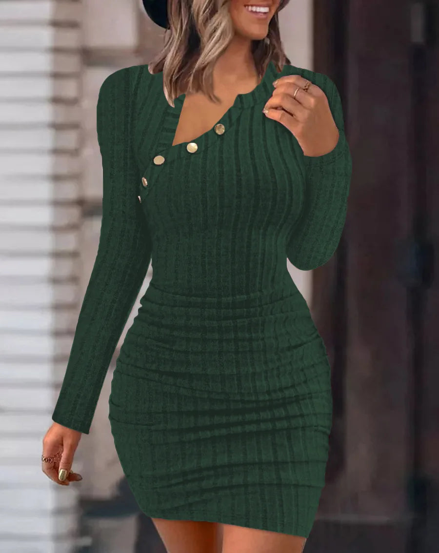 Vestido Curto Feminino Decote Assimétrico Elegante Sexy - Olga