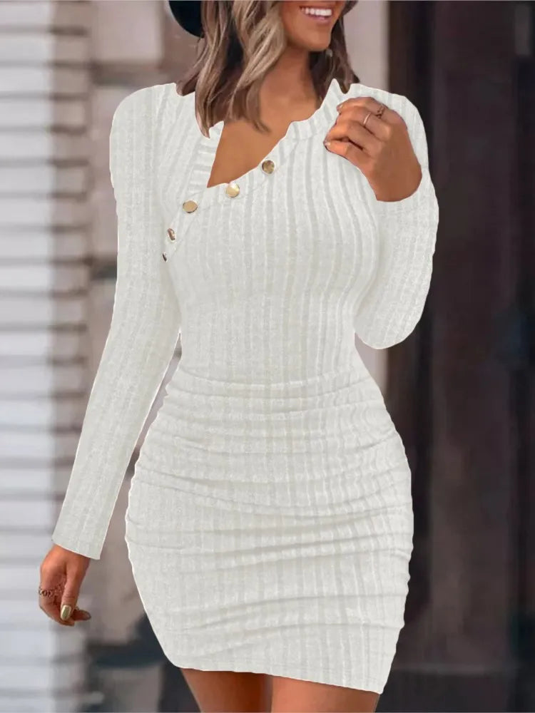 Vestido Curto Feminino Decote Assimétrico Elegante Sexy - Olga