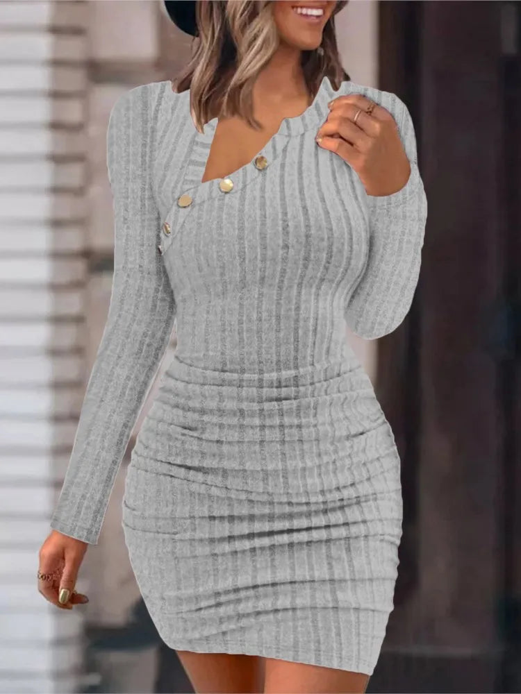 Vestido Curto Feminino Decote Assimétrico Elegante Sexy - Olga