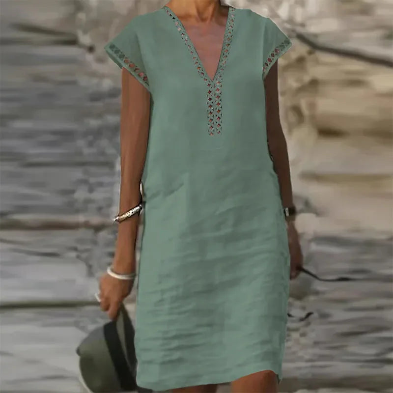 Vestido Curto Feminino Decote V - Dorothy