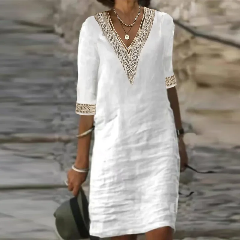 Vestido Curto Feminino Decote V - Dorothy