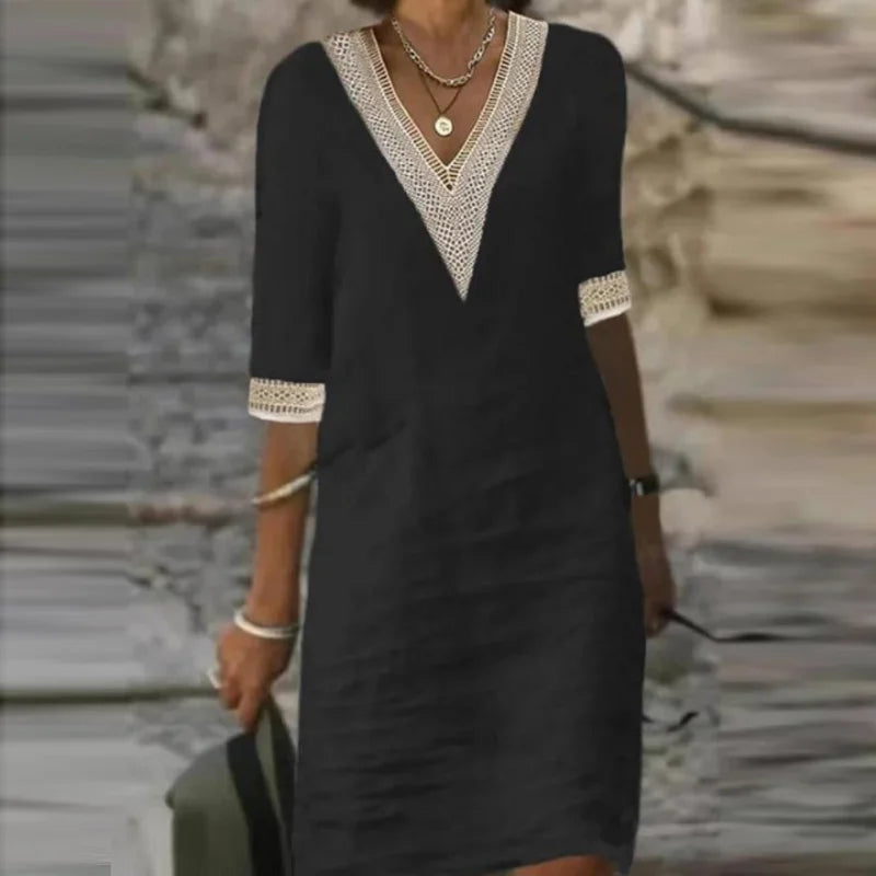 Vestido Curto Feminino Decote V - Dorothy