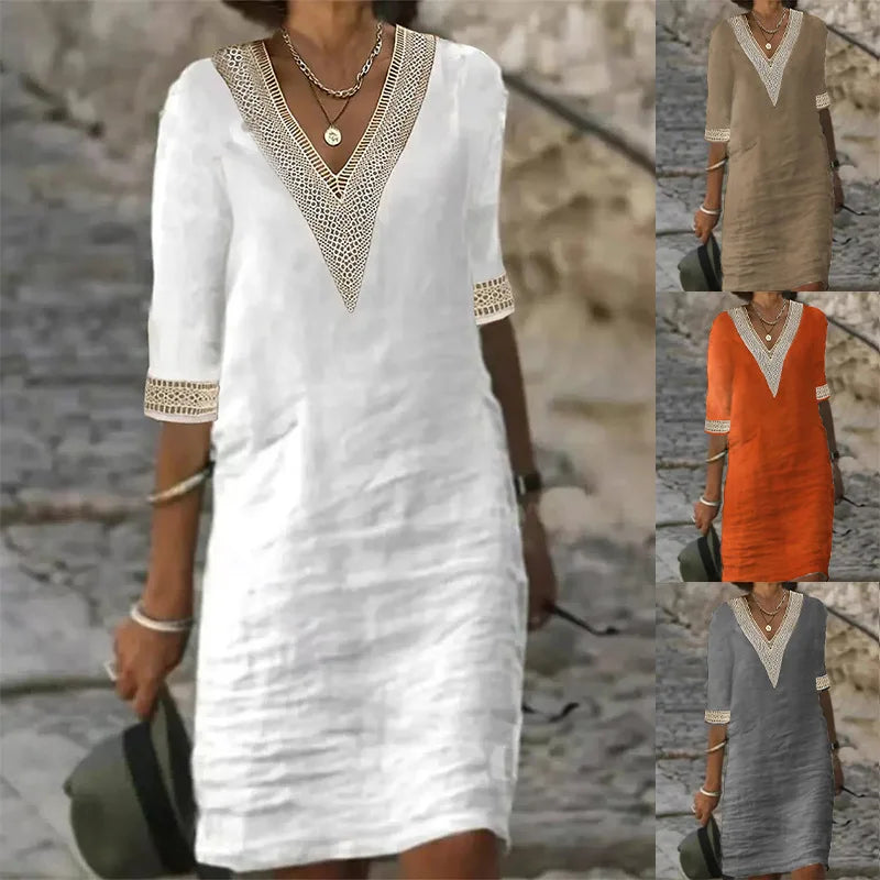 Vestido Curto Feminino Decote V - Dorothy