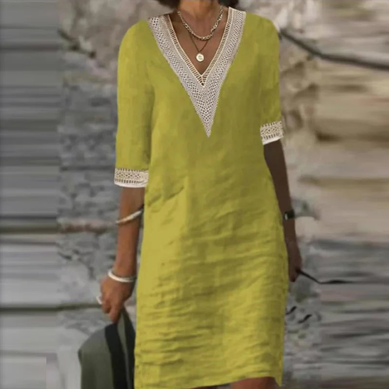 Vestido Curto Feminino Decote V - Dorothy