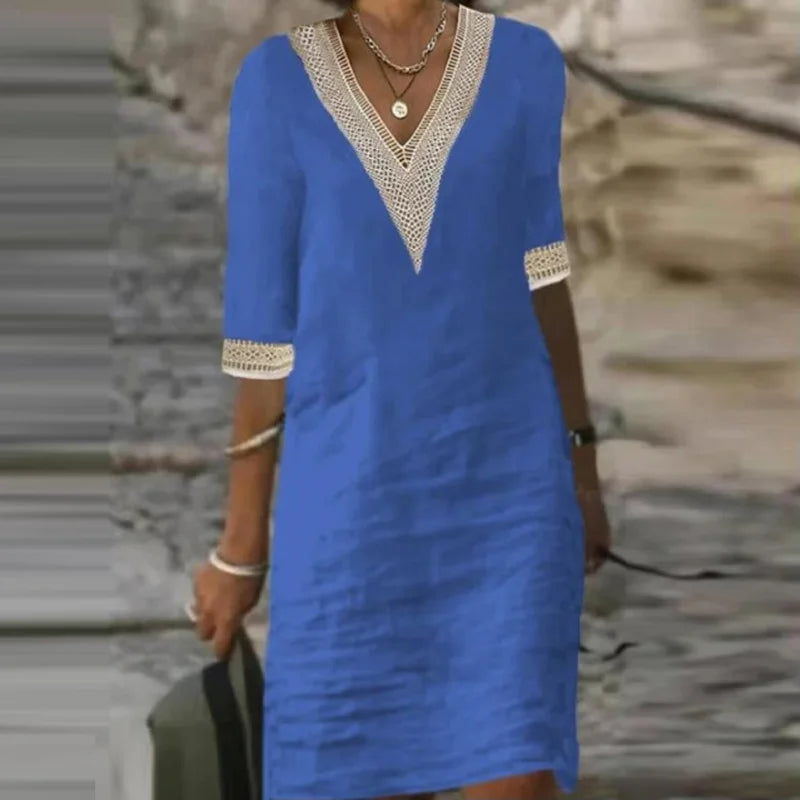 Vestido Curto Feminino Decote V - Dorothy