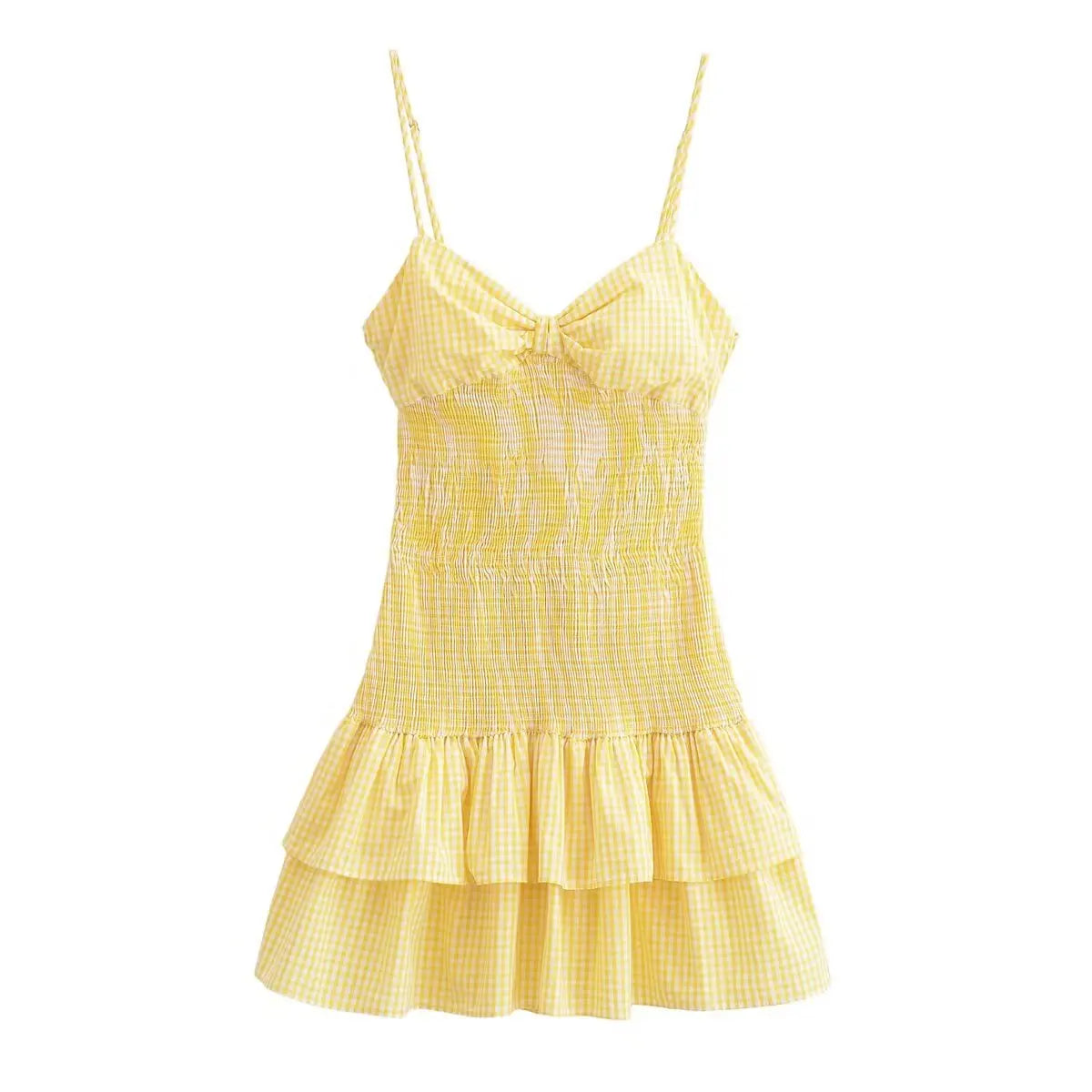 Vestido Curto Feminino Estampa Vicky Xadrez- Eleonorah