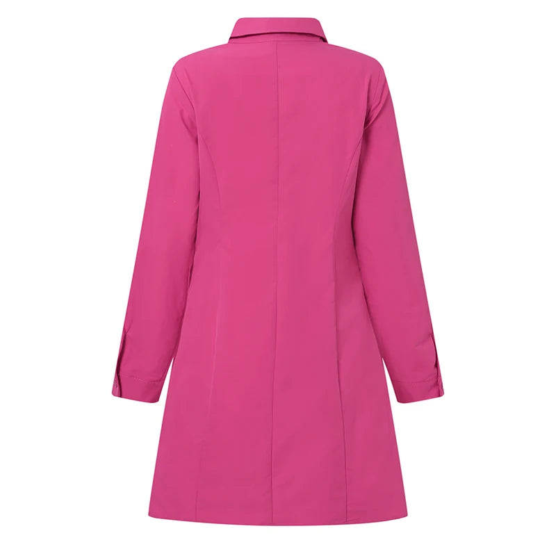 Vestido Curto Feminino Gola Polo Elegante com Bolsos -Tamanhos do P ao 5XG - Basilia