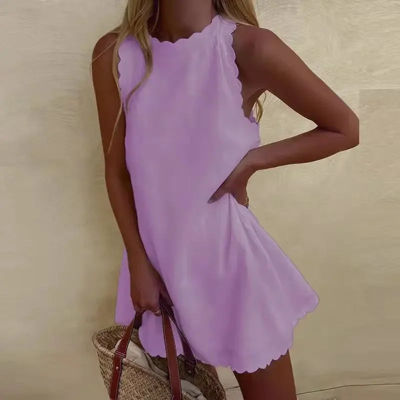 Vestido Curto Feminino Tecido Leve Modelo Básico - Marha 