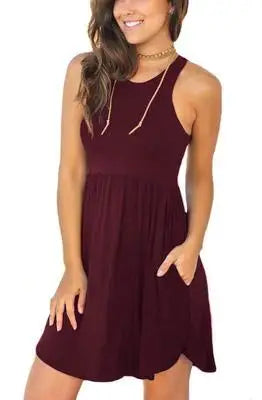 Vestido Curto Feminino Tecido com Elasticidade Corte Cintura Alta Saia Rodada Saia Rodada Tamanhos Plus Size