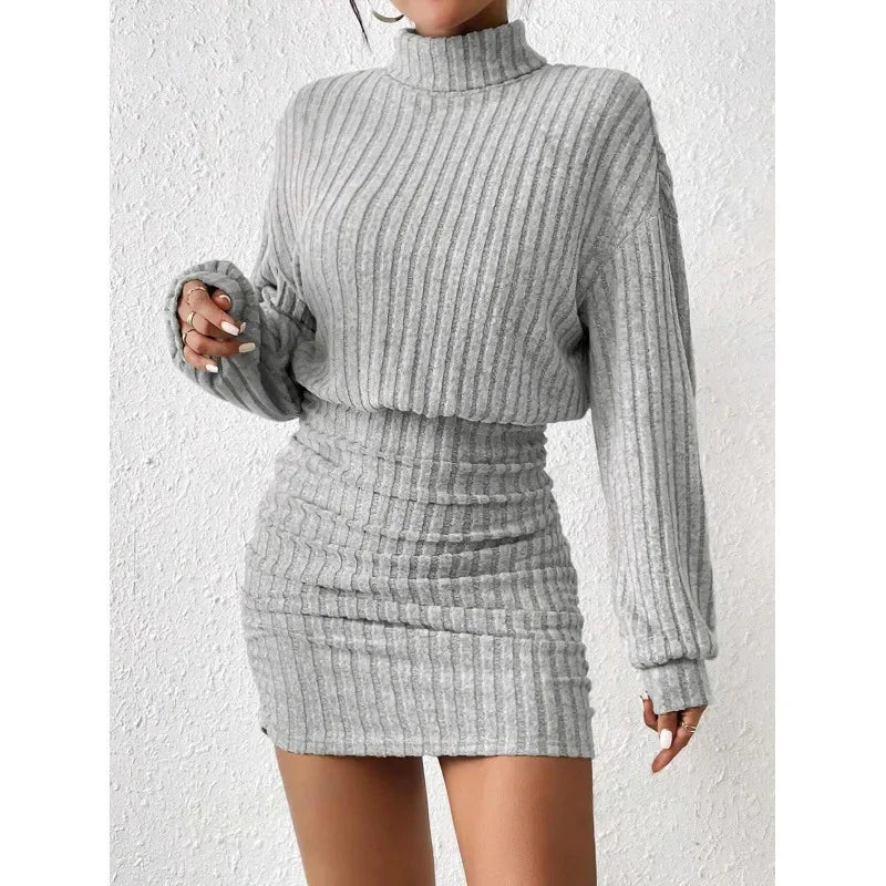 Vestido Curto Slim Feminino Outono Malha Tricot - Larissa