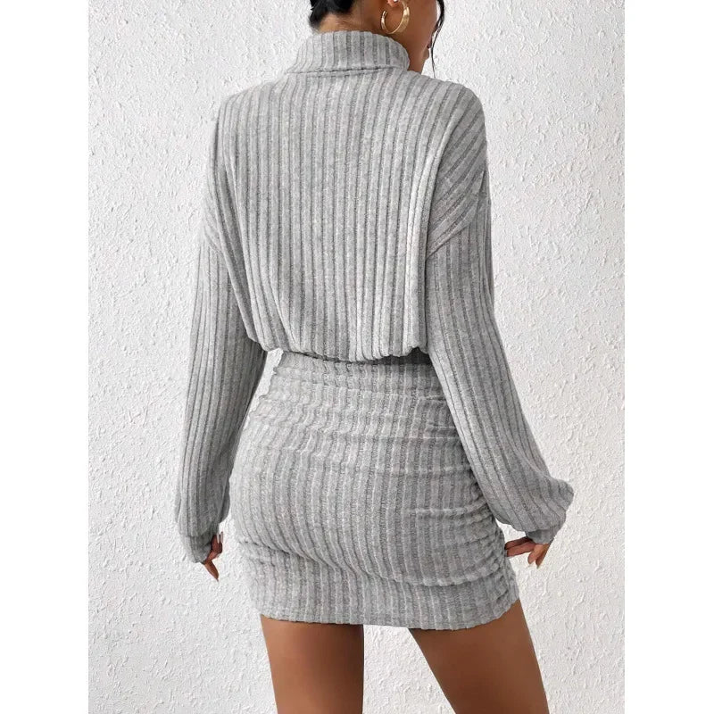 Vestido Curto Slim Feminino Outono Malha Tricot - Larissa