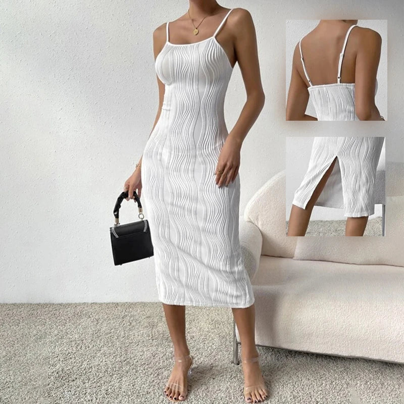 Vestido Longo Branco Decote Sexy - Paola