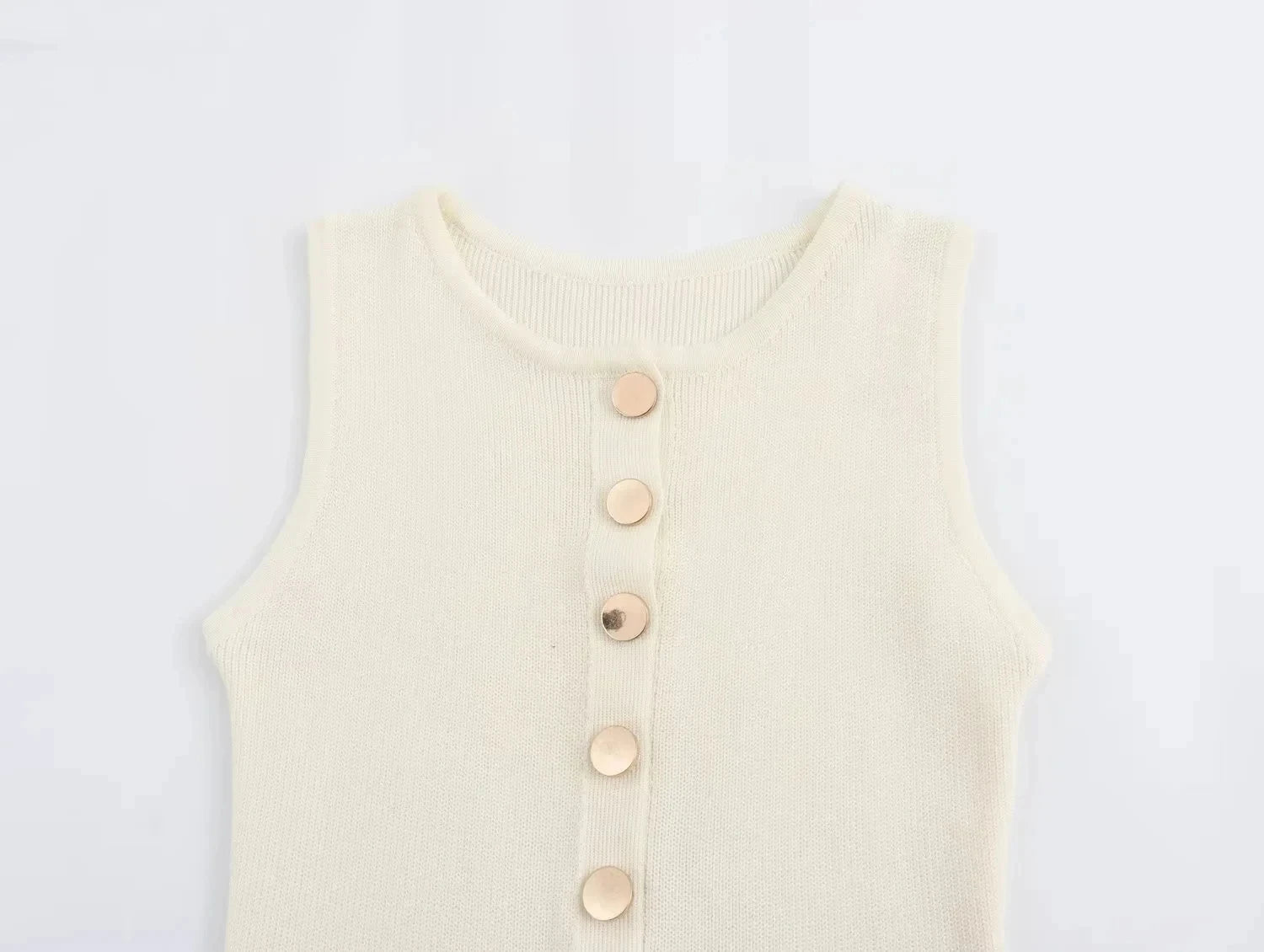 Vestido Longo Chemise Regata Midi com Botões frontais -  Kamala