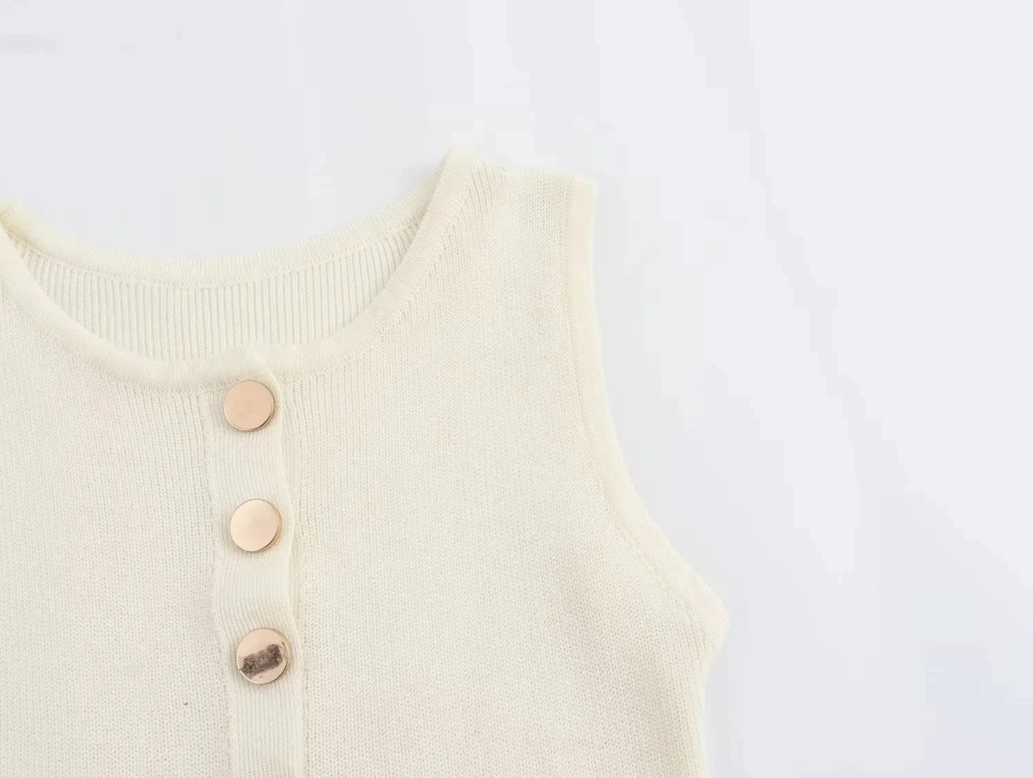 Vestido Longo Chemise Regata Midi com Botões frontais -  Kamala