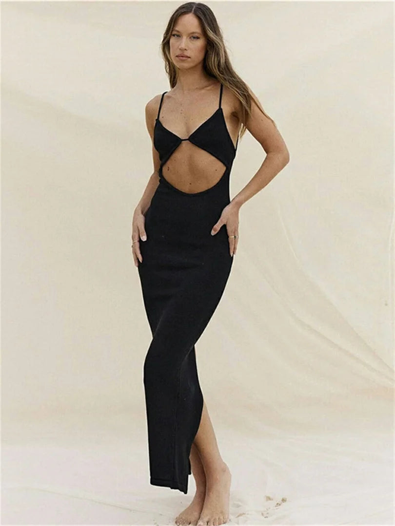 Vestido Longo Preto Frente