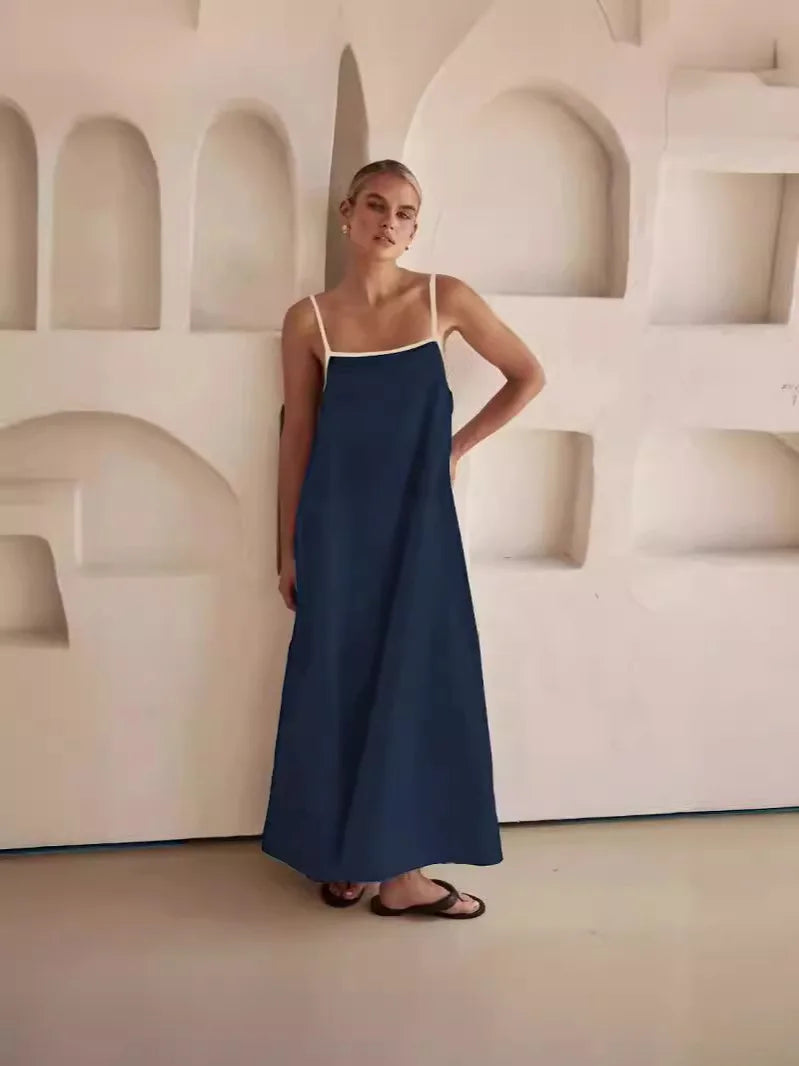 Vestido Longo Feminino Bi Color - Leonor 
