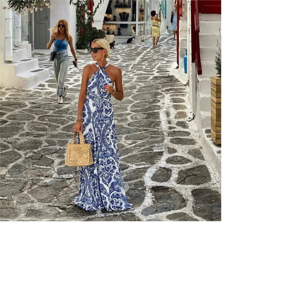 Vestido Longo Feminino Boho Estampa Digital - Vera Lucia 