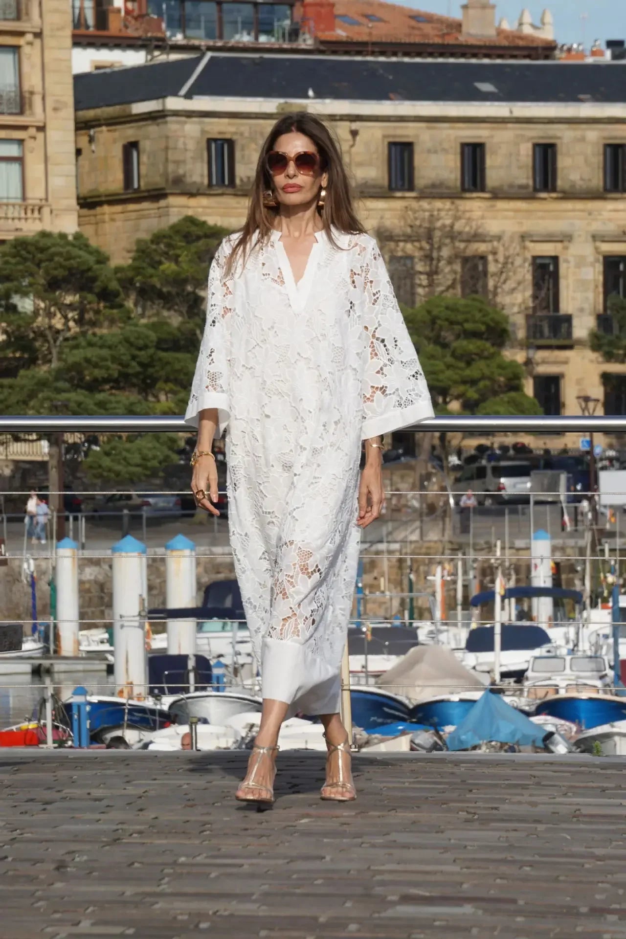 Vestido Longo Feminino Chemise de Renda  - Gloria