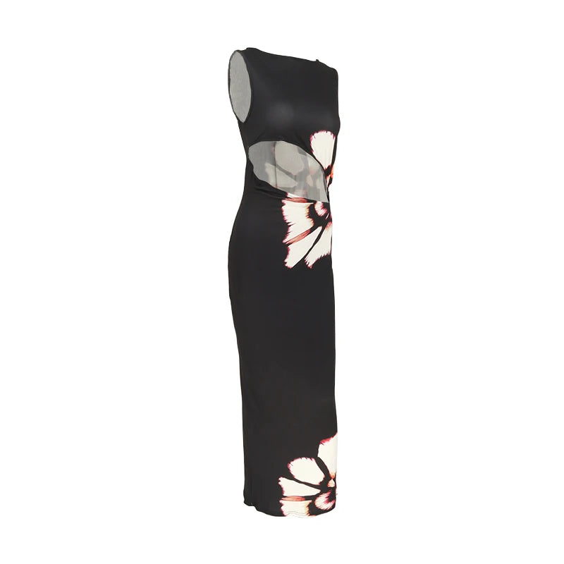 Vestido longo Issadora frente manequim