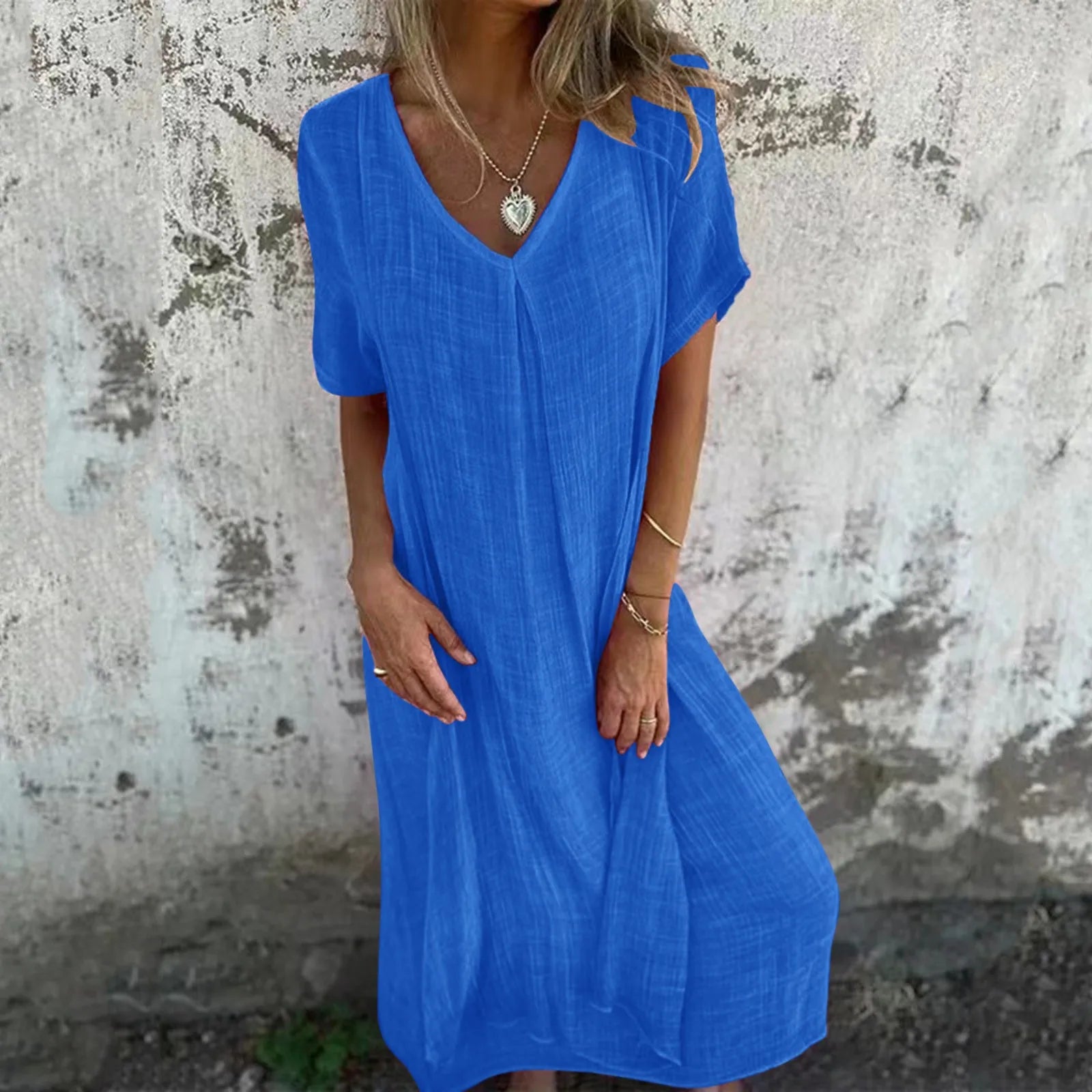 Vestido Longo Feminino Decote V - Pamela