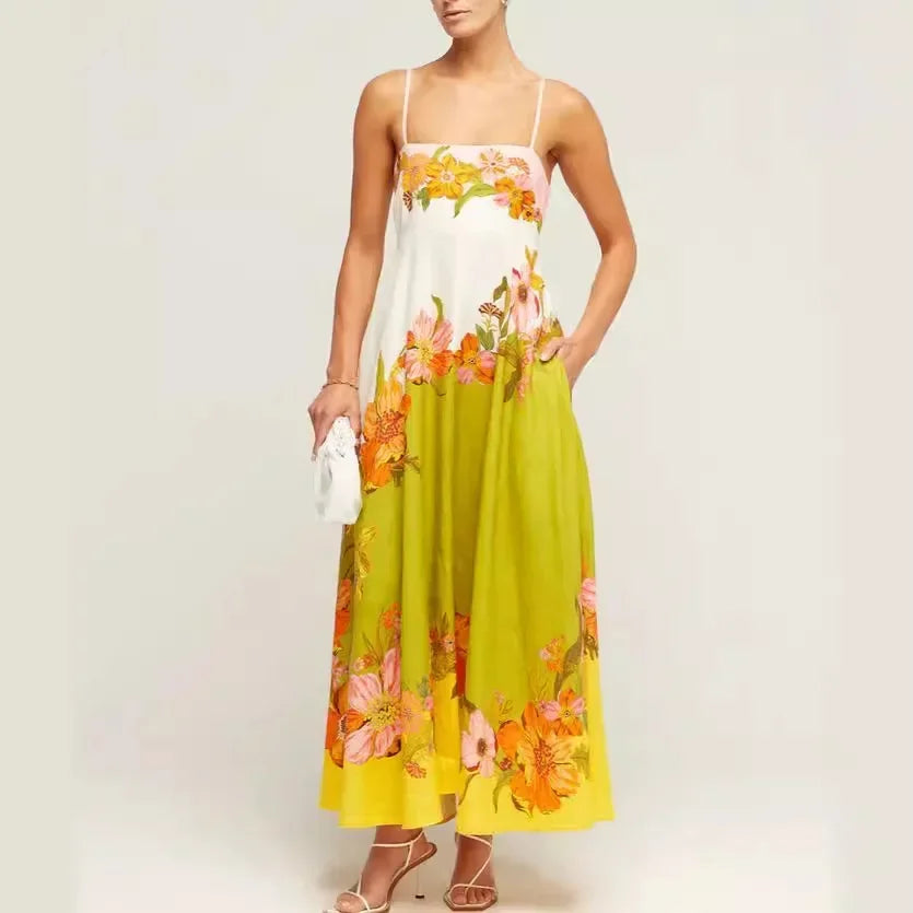 Vestido Longo Feminino Estampa Digital Floral - Alexandria
