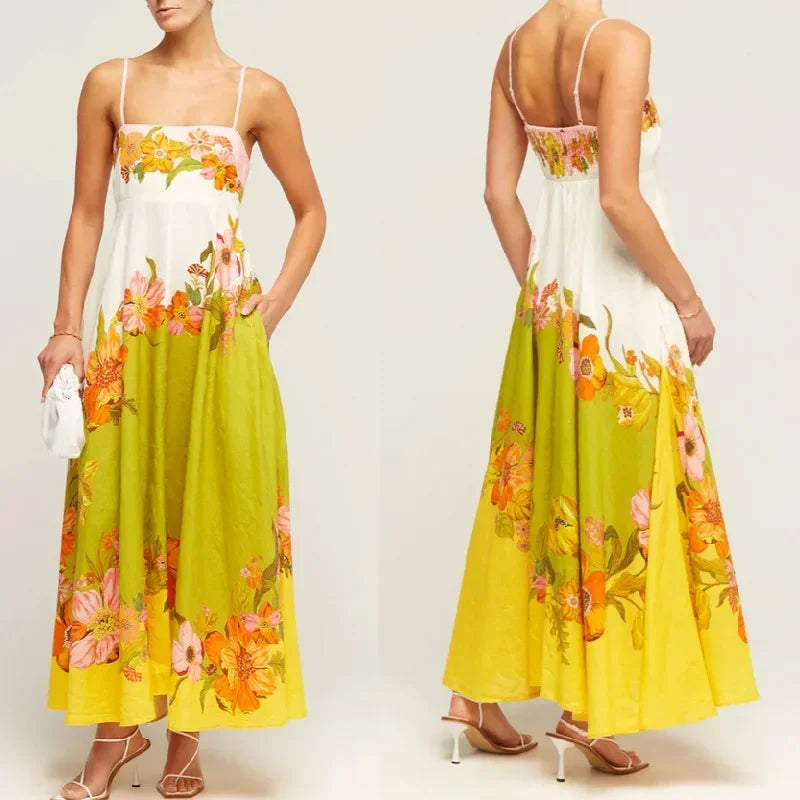 Vestido Longo Feminino Estampa Digital Floral - Alexandria