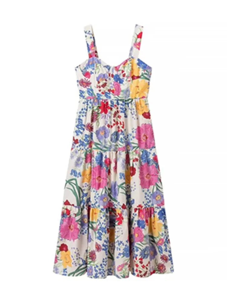 Vestido Longo Estampa Floral Frente