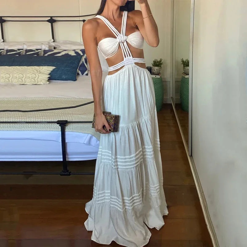 Vestido Longo Branco Ana Vitoria Frente