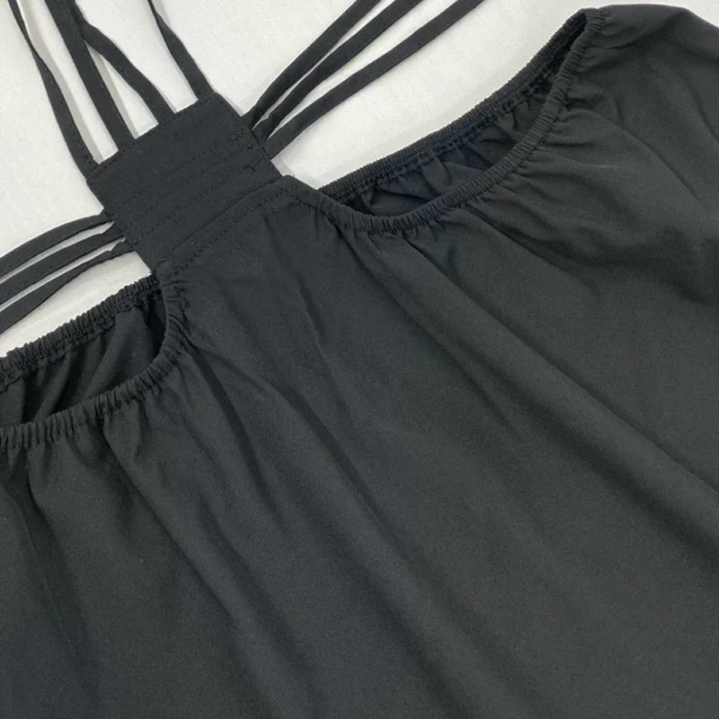 Vestido longo preto suporte da saia