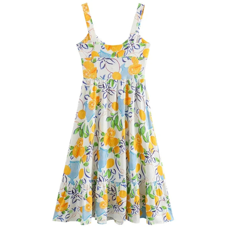 Vestido Longo Feminino Slip Estampado Floral Decotado - Vanessa