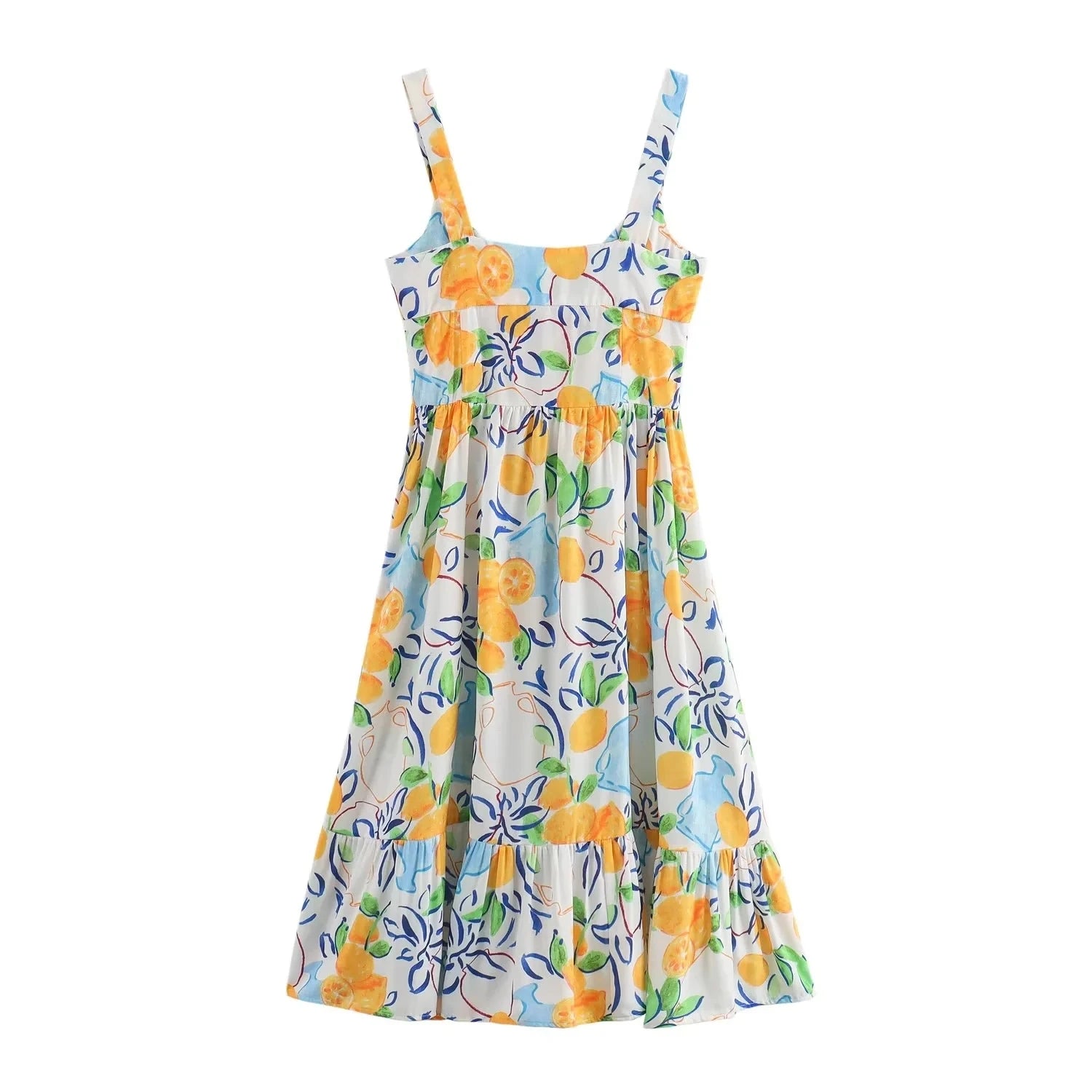 Vestido Longo Feminino Slip Estampado Floral Decotado - Vanessa