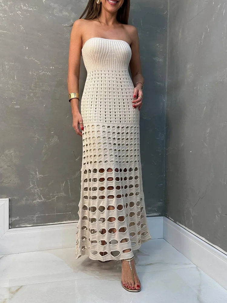 Vestido Longo Feminino Tricot Desenhado - Giovanna 
