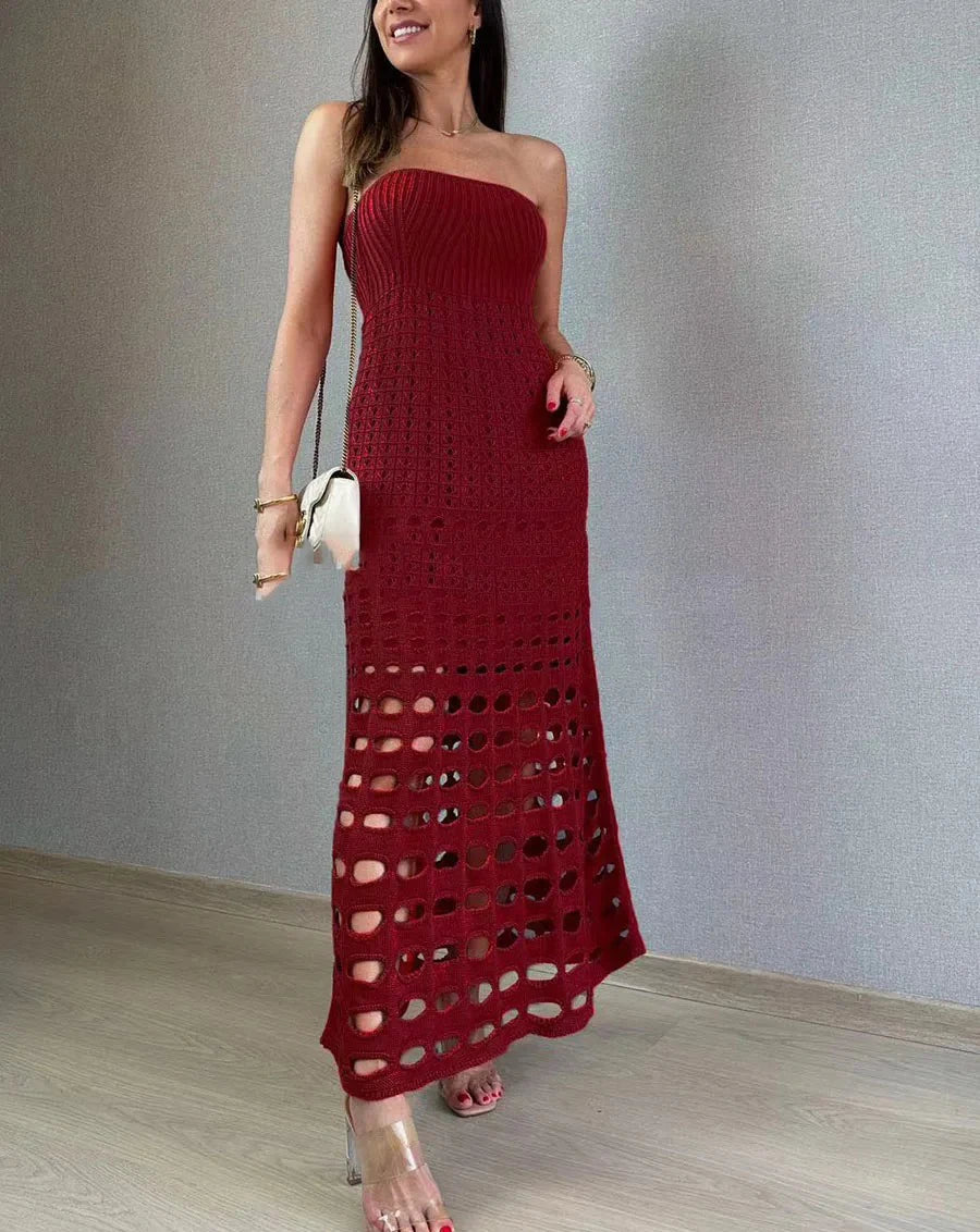 Vestido Longo Feminino Tricot Desenhado - Giovanna 