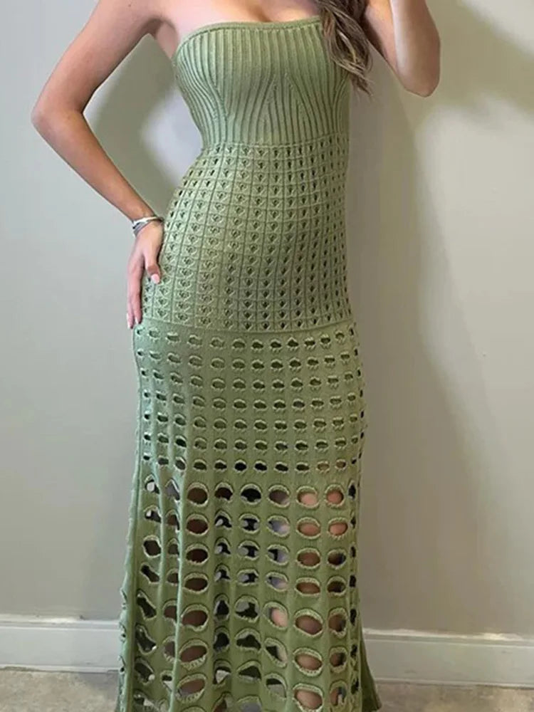 Vestido Longo Feminino Tricot Desenhado - Giovanna 